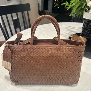 New With Tags Genuine Leather Woven India Bag